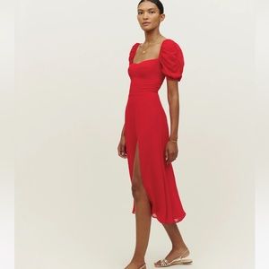 Reformation Bandit Dress in Cherry